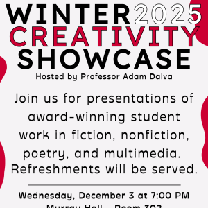 Winter Creativity Showcase 2025 featuring Adam Dalva