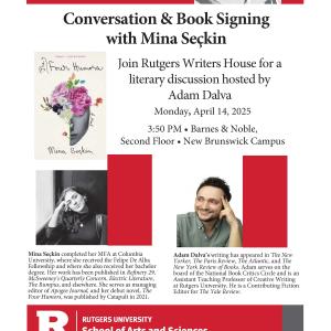 Conversation & Book Signing with Mina Seçkin and Adam Dalva